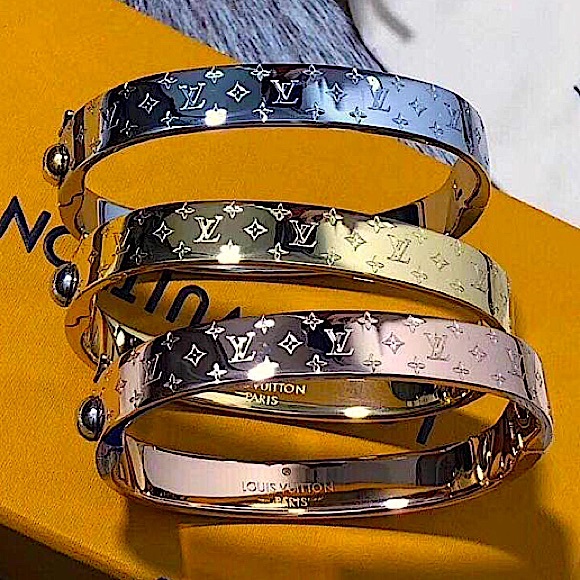 Rose Gold Luxury Four Leaf Clover Silver Bangle Bracelet - Picture 16 of 16